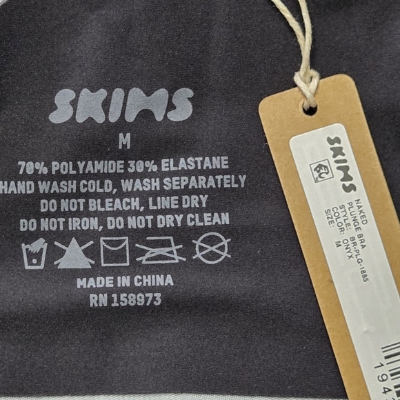 Skims NAKED PLUNGE Wireless BRA Onyx Black Size Medium NWT - Picture 5 of 6